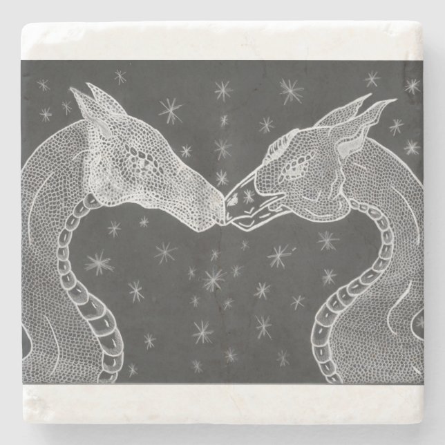 Dessous-de-verre En Pierre Les amants (deux dragons) Coster (Devant)