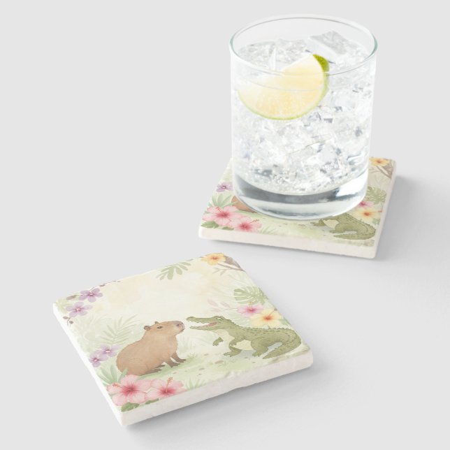 Dessous-de-verre En Pierre Les amis inattendus (Côté)