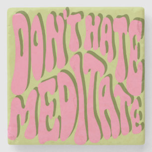 Dessous-de-verre En Pierre les années 70 Retro : 'Meditate' Motivational Post