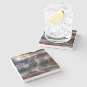 Dessous-de-verre En Pierre Les Chevaux d'Esprit "COURENT JUSQU'À DEMAIN"