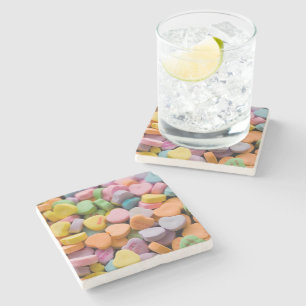 DESSOUS-DE-VERRE EN PIERRE LES COEURS DE LA BOUGIE DE VALENTINE