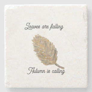 Dessous-de-verre En Pierre Les feuilles tombent Dessous de verre blancs