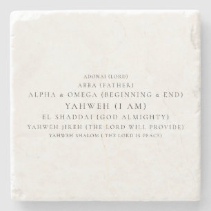 Dessous-de-verre En Pierre Les noms de Dieu typographie chrétienne 