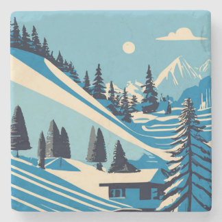 Dessous-de-verre En Pierre Les paysages d'hiver
