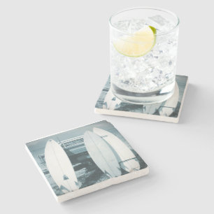 Dessous-de-verre En Pierre Les planches de surf du surf 3 tremblent la