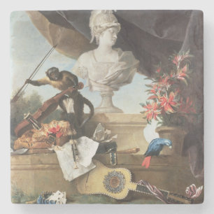 Dessous-de-verre En Pierre Les quatre continents : L'Europe, 1722 (huile sur