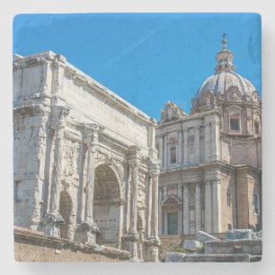 Dessous-de-verre En Pierre Les ruines du Forum Romain à Rome, Italie