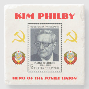 Dessous-de-verre En Pierre L'espion britannique Kim Philby, héros de l'Union 