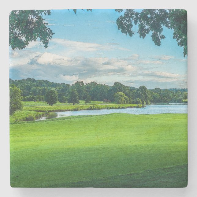 Dessous-de-verre En Pierre L'Été Au Golf (Devant)