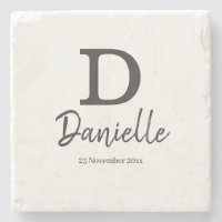 Lettre D initiale nom personnalisé et date de lanc