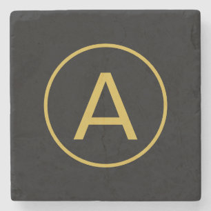 Dessous-de-verre En Pierre LETTRE INITIALE MONOGRAPHIQUE ÉLÉGante OR COULEUR