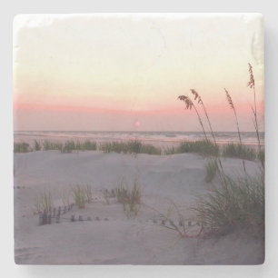 Dessous-de-verre En Pierre Lever de soleil en juillet, plage de Wrightsville