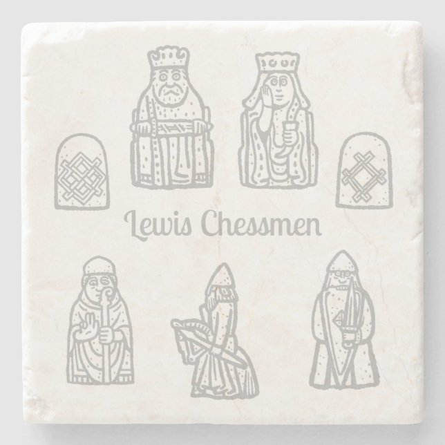 Dessous-de-verre En Pierre Lewis Chessmen in the Frontline (Devant)
