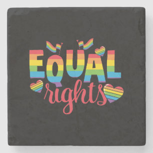 Dessous-de-verre En Pierre LGBTQ - Égalité des droits - Couleurs arc-en-ciel
