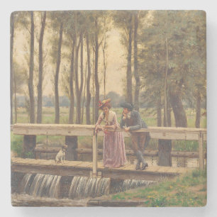 Dessous-de-verre En Pierre Lieu de rencontre romantique (par Edmund Blair Lei