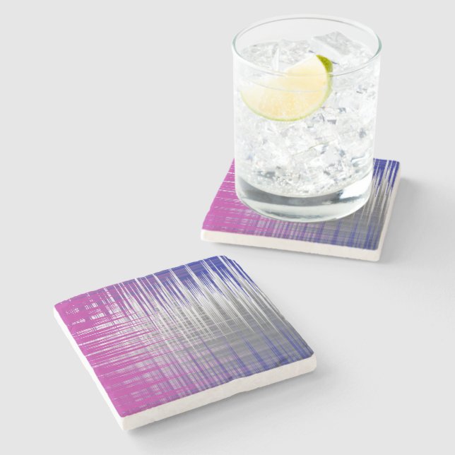 Dessous-de-verre En Pierre lignes croisées (Côté)