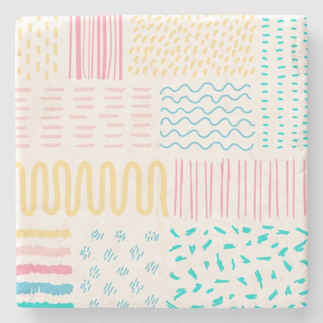 Dessous-de-verre En Pierre Lignes motifs (Devant)