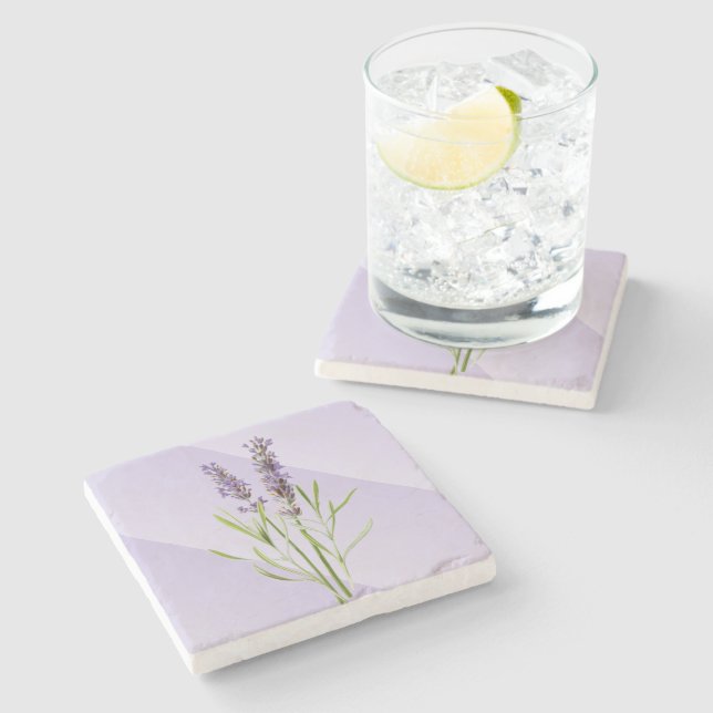 Dessous-de-verre En Pierre Lila Douce et Élégante (Côté)
