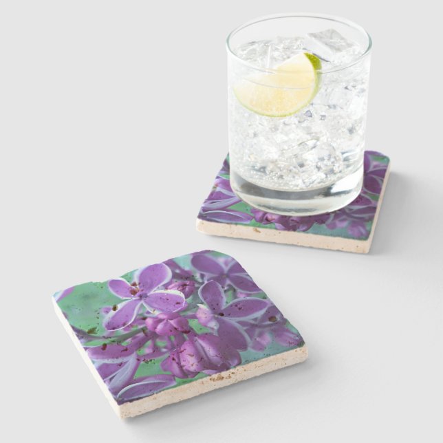 Dessous-de-verre En Pierre Lilac variété de couleurs (Côté)