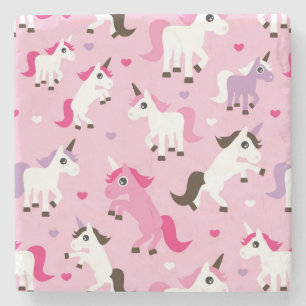 Dessous-de-verre En Pierre l'illustration de licorne badine l'arrière - plan