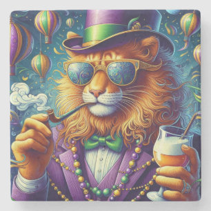 Dessous-de-verre En Pierre Lion/Mardi Gras de Louisiane 