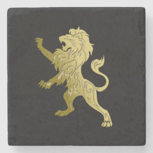 Dessous-de-verre En Pierre Lion royal d'or noir