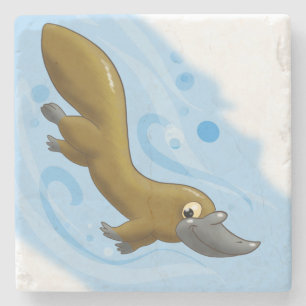 Dessous-de-verre En Pierre Lithe petit dessin animé platypus