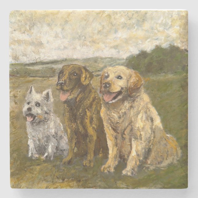 Dessous-de-verre En Pierre Little Chat: Whimsical Christmas Farm Animal (Devant)