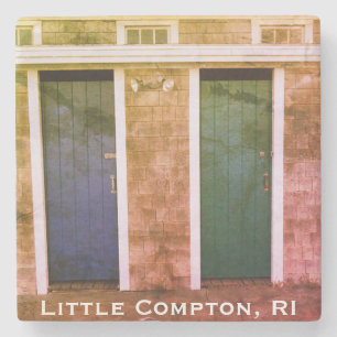 Dessous-de-verre En Pierre Little Compton, RI Summer Beach Bath Houses (LC)