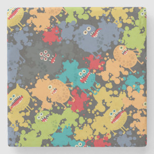 Dessous-de-verre En Pierre Little cute funny monsters