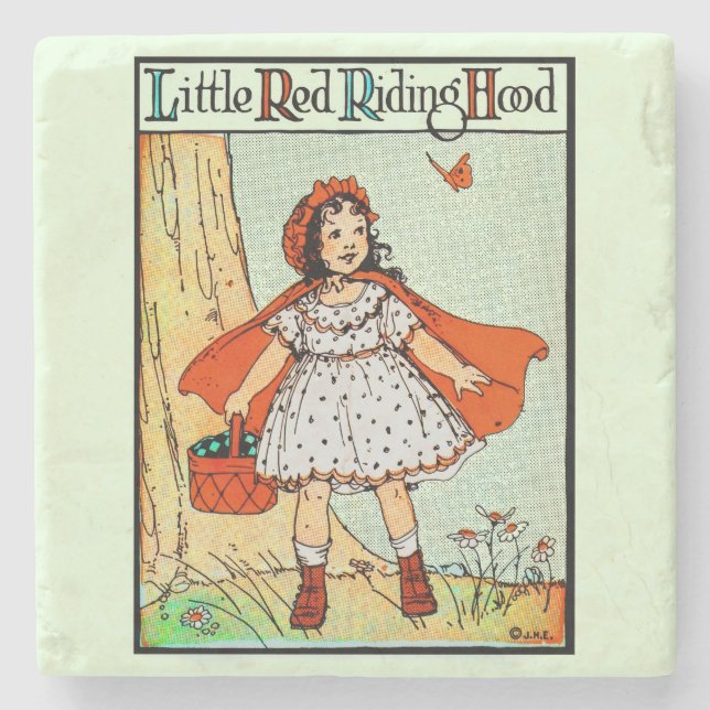 Dessous-de-verre En Pierre Little Red Riding Hood Vintage Cute (Devant)