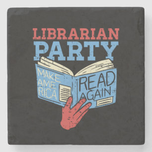 Dessous-de-verre En Pierre Livres - Le cadeau de la fête du bibliothécaire am