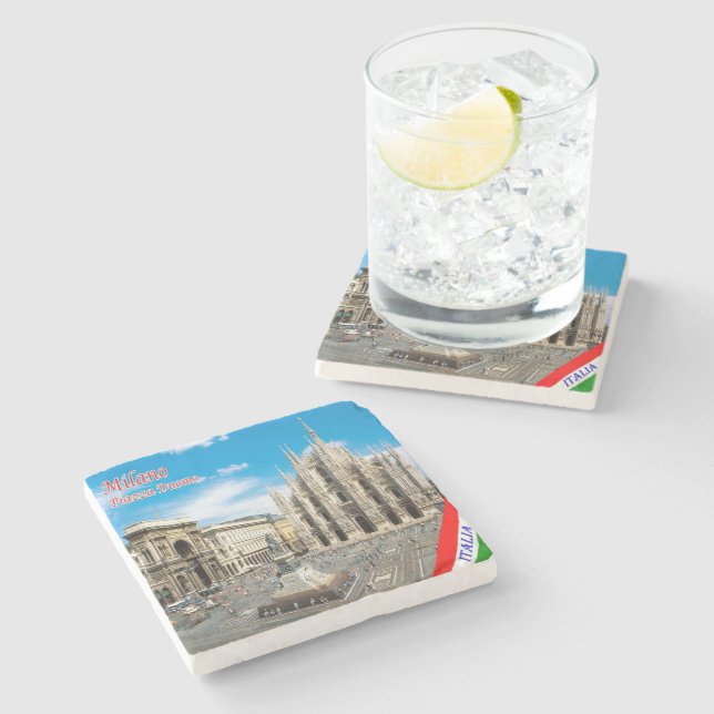 Dessous-de-verre En Pierre LMD011 MILAN, Cathédrale Piazza del Duomo, (Côté)