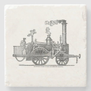 Dessous-de-verre En Pierre Locomotive à vapeur précoce