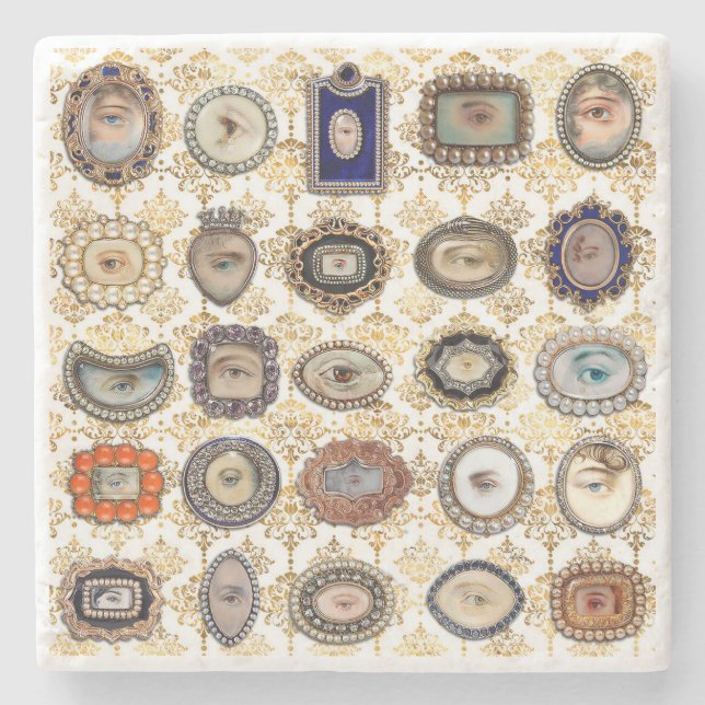 Dessous-de-verre En Pierre L'Oeil de Louvain de l'époque victorienne dans un  (Devant)