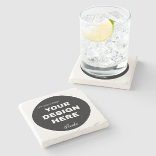 Dessous-de-verre En Pierre Logo de code QR noir élégant, minimaliste et épuré