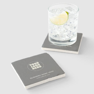 Dessous-de-verre En Pierre Logo et texte personnalisés minimalistes simples