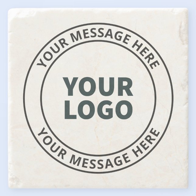 Dessous-de-verre En Pierre Logo téléchargé + Texte circulaire modifiable (Créateur téléchargé)