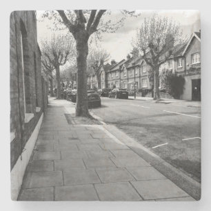 Dessous-de-verre En Pierre Londres Street View Angleterre noir et blanc