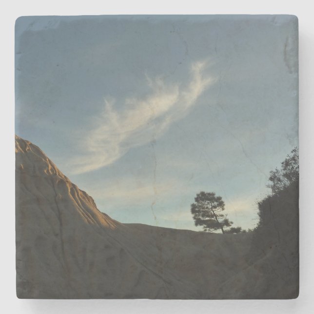 Dessous-de-verre En Pierre Lone Torrey Pine Californie Sunset Paysage (Devant)