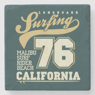 Dessous-de-verre En Pierre Longboard surfant   la Californie 76