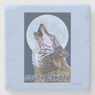 Dessous-de-verre En Pierre Loup gris HowlingSouth Dakota