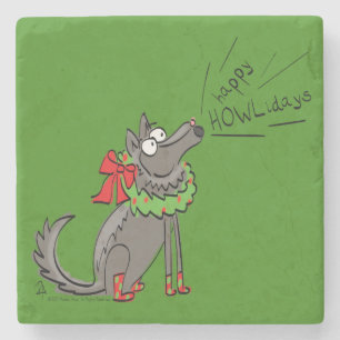 Dessous-de-verre En Pierre Loup Noël Funny Mignonnes Enfants
