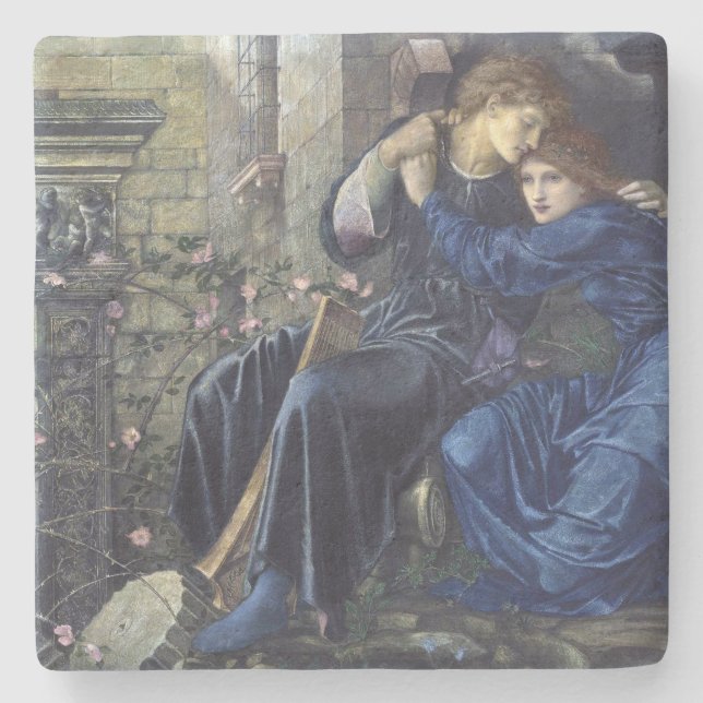 Dessous-de-verre En Pierre Love Among the Ruins (par Edward Burne-Jones) (Devant)