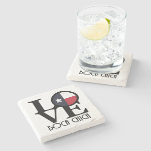 Dessous-de-verre En Pierre LOVE Boca Chica Texas
