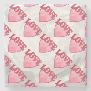 Dessous-de-verre En Pierre Love Heart Motif