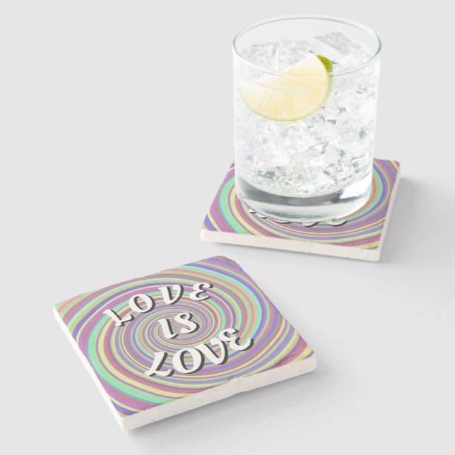 Dessous-de-verre En Pierre Love Is Love Pride Stone Coaster (Côté)