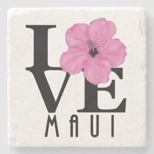 Dessous-de-verre En Pierre LOVE Maui rose