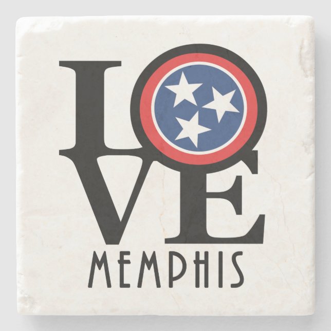 Dessous-de-verre En Pierre LOVE Memphis (Devant)
