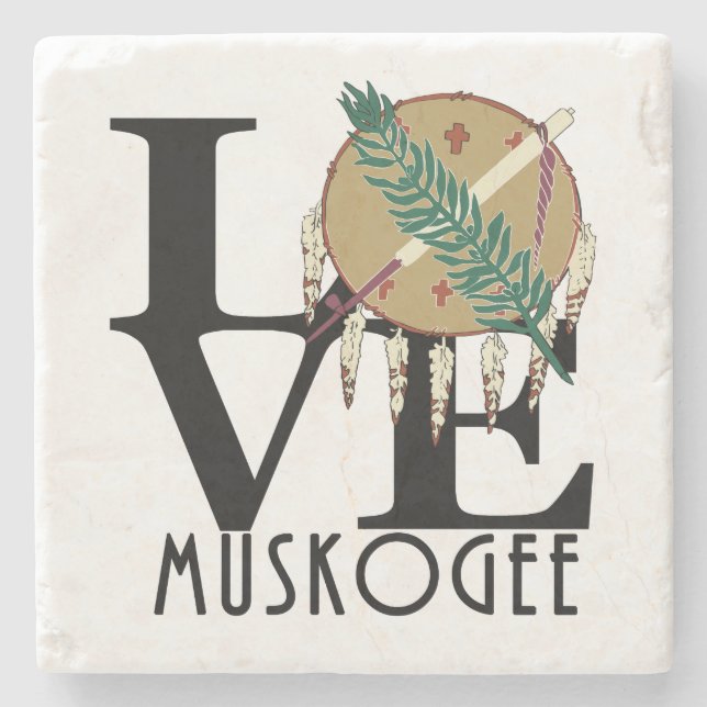Dessous-de-verre En Pierre LOVE Muskogee OK (Devant)